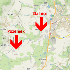 Prodej komerčního pozemku 41 483 m2 vedle dálnice D3