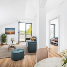 Prodej nového bytu 3+kk s terasou, 80 m2, v novostavbě bytového domu na břehu Lipenského jezera